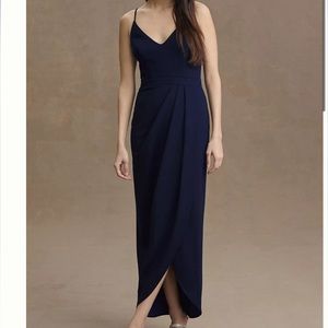 BHLDN Caron V-neck Crepe Dress